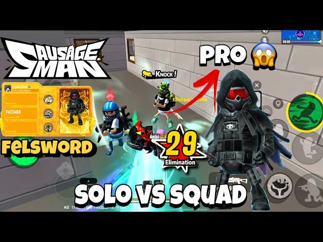 WOW!! NEW SET LONE CROW 29 KILL!! SOLO VS SQUAD SAUSAGE MAN ( EkimirzYtube )