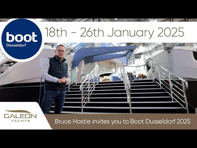 A preview of the Galeon Yachts on display at Dusseldorf Boat Show - Final set-up day preparations