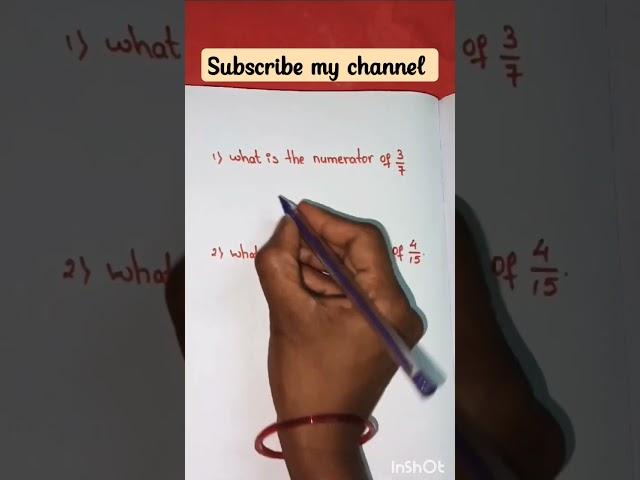 #fractions #what is the numerator and denominator @SumalathaAnvi ||shorts #mathstricks