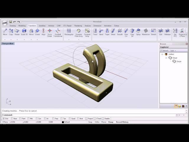 RhinoGold Training Level 1 - 11.1 Flow by Curve