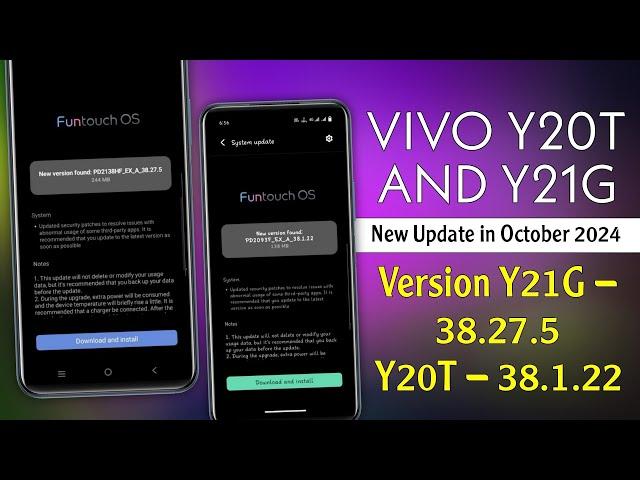 Vivo Y20T New Update | Vivo Y21g New Update | Vivo Y20T 38.27.5 Update Review