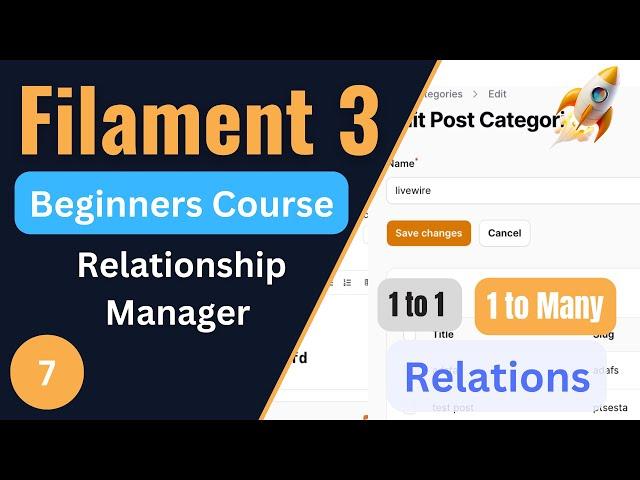 Relationship Manager (1-1 & 1-M) | Filament 3 Tutorial for Beginners EP7