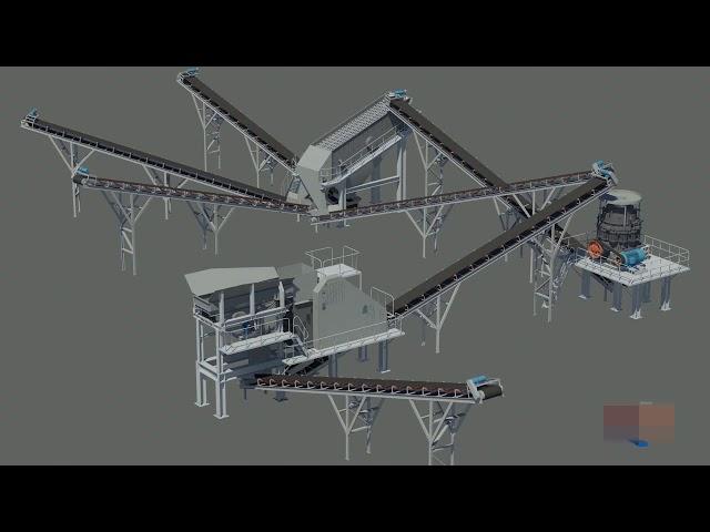 Complete Crusher Plant 3D Operation