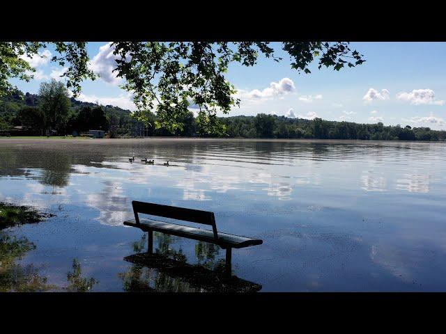 La grande piena del Lago di Varese vista dal drone in 4K