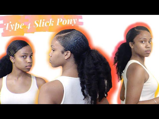 Low Sleek/Slick Ponytail on THICK Type 4 Hair with Betterlength! | Breezy's Puffs