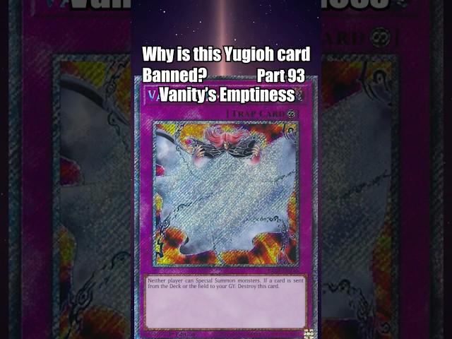 Why is Vanity's Emptiness Banned? In 1 Minute! #yugiohmasterduel #yugioh #banlist #yugiohtcg