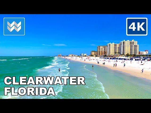 [4K] Clearwater Beach, Florida USA - Spring Break Virtual Walking Tour Vlog & Vacation Travel Guide