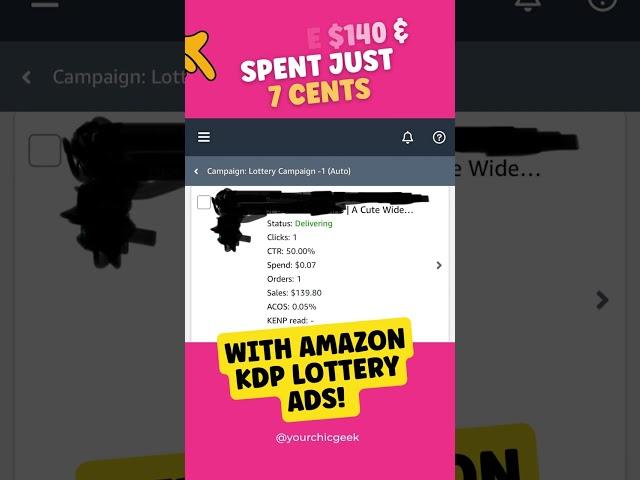 I Made $140 and Spent JUST 7 Cents with an Amazon KDP Lottery Ad! #AmazonKDP #kdplowcontentbooks
