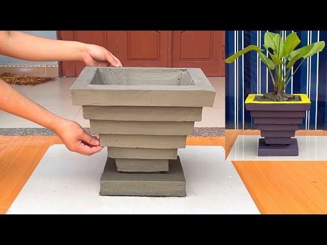 Beautiful Plant Pots Make From Styrofoam And Cement - Unique And Creative