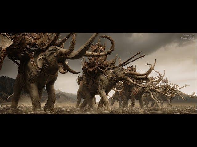 The Lord of the Rings (2003) - Haradrims vs Rohan army (The Mumakil) [4K]