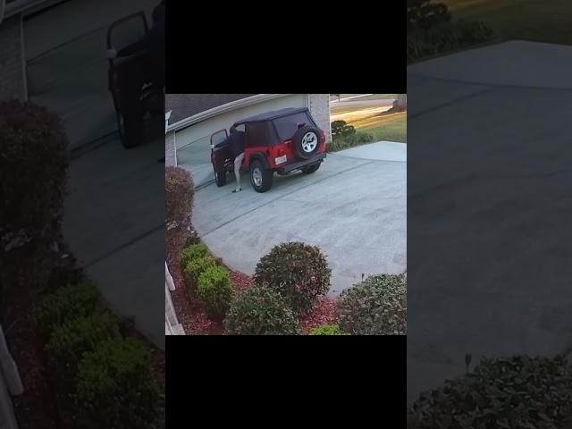 Guy Wrecks Jeep into Garage 