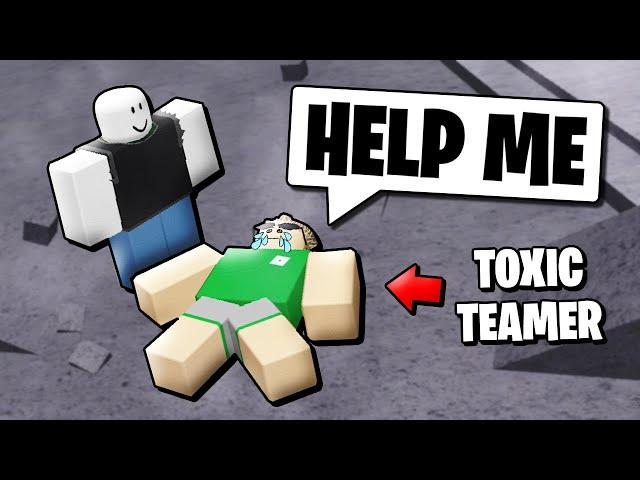 I Made TOXIC TEAMERS RUN TO A PRIVATE SERVER in The Strongest Battlegrounds