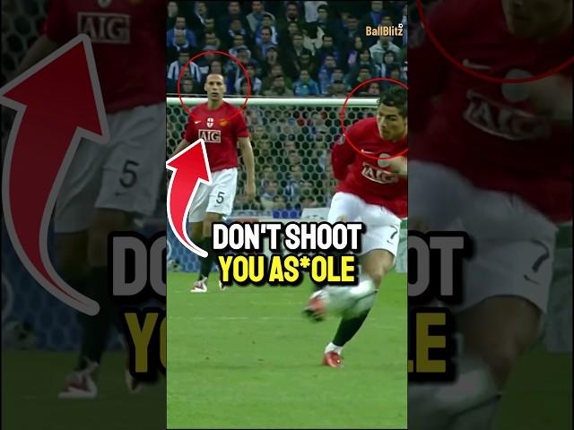 Rio Ferdinand really told Ronaldo to not shoot. bro then scored the best pl goal ever