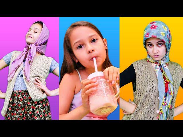 Fındık ailesi karpuzlu smoothie yapıyor. Yemek yapma oyun videosu