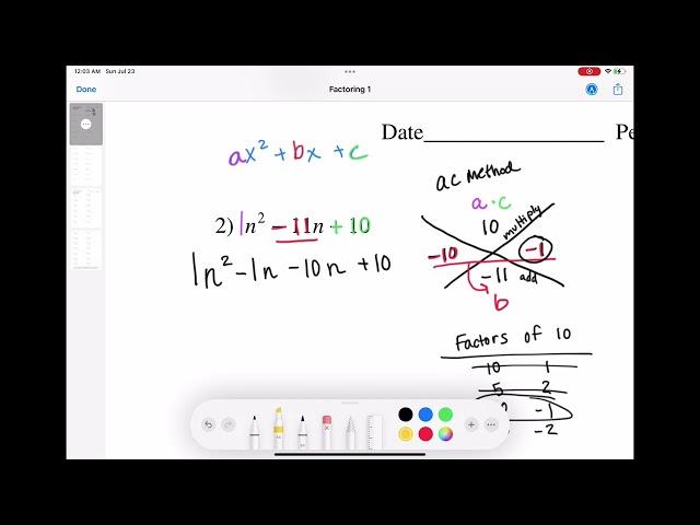 SAT help - Factoring Trinomials