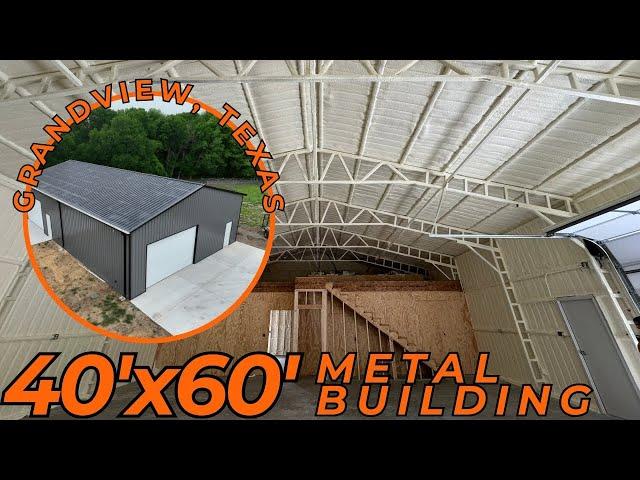 40'x60' Workshop in Grandview, TX l Steel Building with Office Area l WolfSteel Buildings