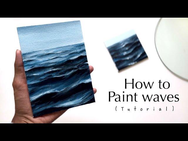 How to paint waves | Acrylic painting tutorial