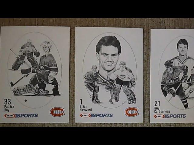 1986-87 Kraft Montreal Canadiens hockey cards (with Patrick Roy rookie card)