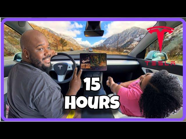 15 HOUR ROAD TRIP IN OUR TESLA!