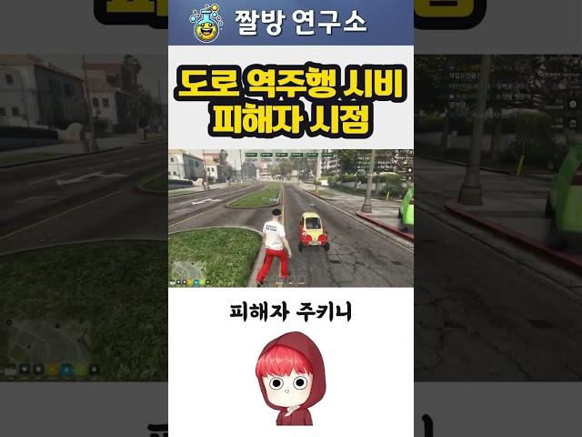 도로 역주행 시비 피해자 시점  #주키니 #강둘기 #봉누도 #GTA5 #짤방연구소
