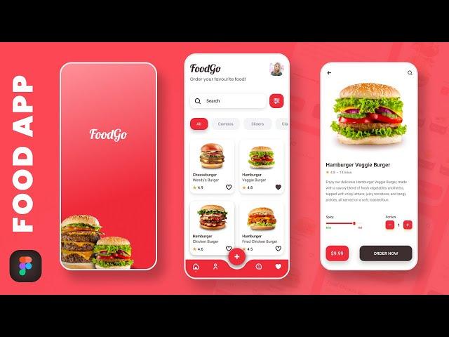 Food Ordering Mobile App Design in Figma | UI/UX (Wireframe, Prototype) Figma tutorial