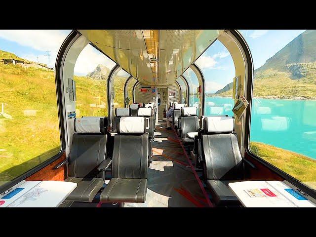 Riding the Most Beautiful Train from Switzerland to Italy || Bernina Express (St.Moritz →Tirano)