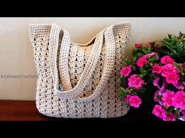 How To Crochet Everyday Tote Bag - Easy Beginner Friendly Pattern