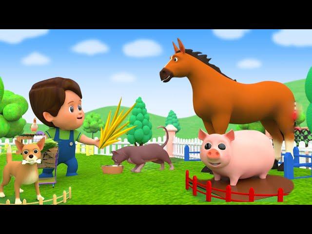 Baby Shopping for Animals Feed - Animals Feeding Baby - Fun Play at Supermarket - Children Nursery