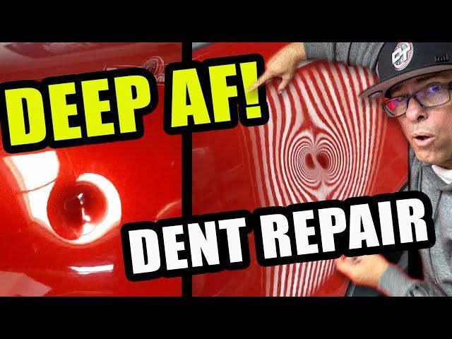 Incredible PDR Deep Dent Repair Challenge: No Paint, No Problem! #paintlessdentrepair