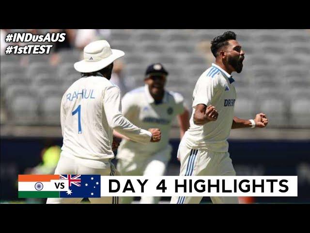 India vs Australia 1st Test Day 4 Highlights 2024 | India vs Australia | IND vs AUS Test Highlights