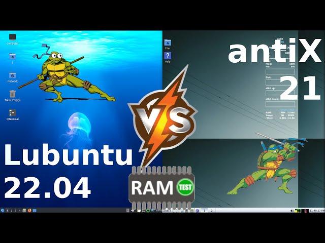 Lubuntu 22.04 vs antiX 21: RAM Usage