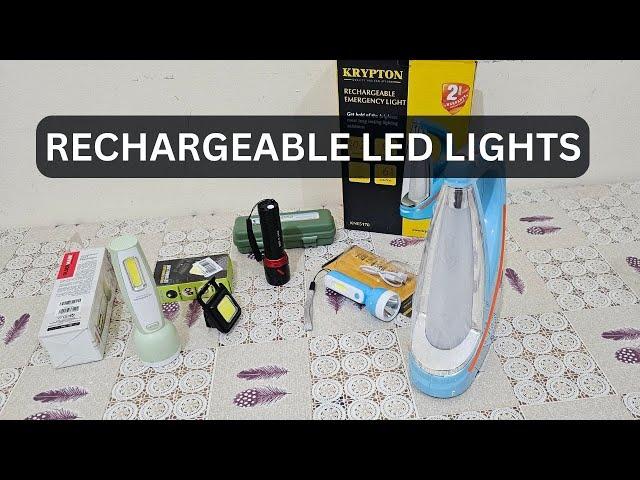 Rechargeable LED Lights - COB Keychain Light, LED Flashlight,  Metal Torch & Emergency Light
