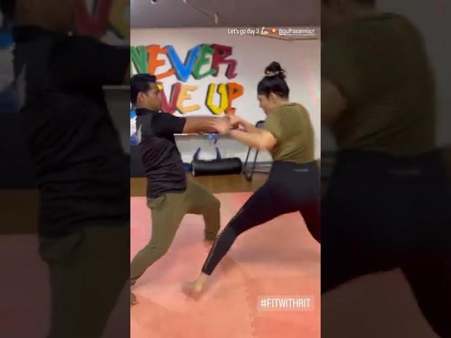 Ritika Singh Doing Quick Kick Boxing Workouts with her Trainer Latest Video