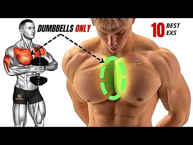 10 BEST INNER CHEST EXERCISES  WITH DUMBBELLS ONLY AT HOME  /  Musculation poitrine interne