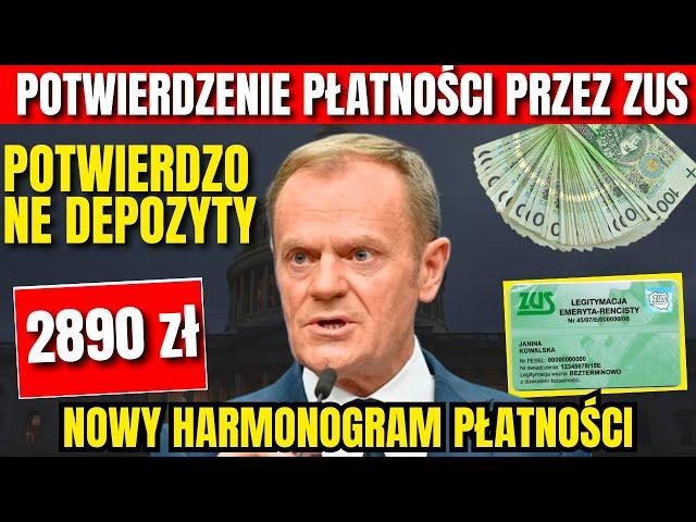 2890 zł w przyszłym miesiącu | POTWIERDZENIE WPŁATY | ZUS PODAŁ NOWY HARMONOGRAM WPŁAT