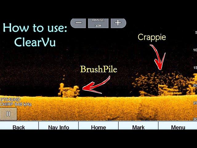 How to use Garmin Echomap 93sv : ClearVu | Down Imaging