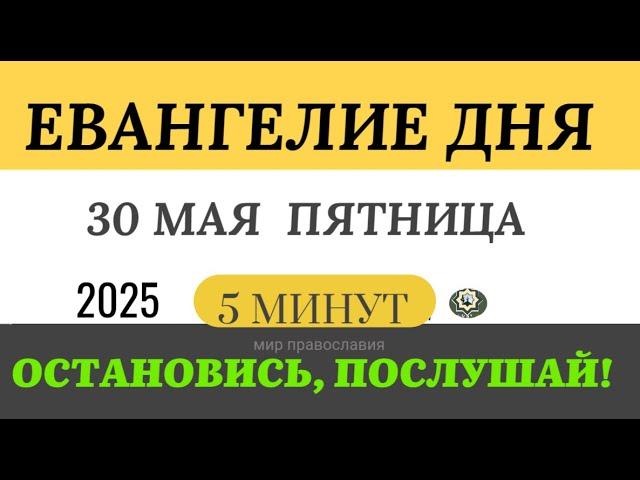 30 мая пятница Евангелие дня 2025 с толкованием