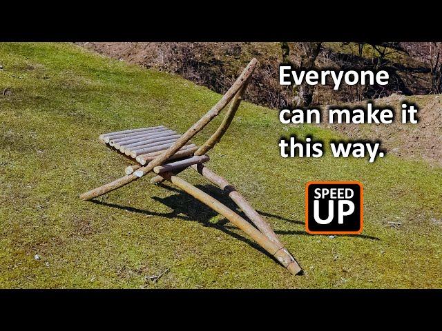 With this method and plan, anyone can make a comfortable DIY bushcraft camping chair (Speed Up).