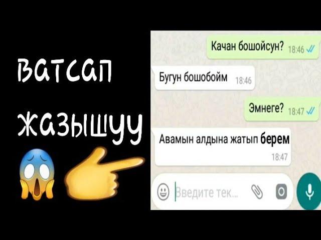 Ватсап жазышуу | "АВАМЫН АЛДЫНА ЖАТЫП КЕЛЕМ"