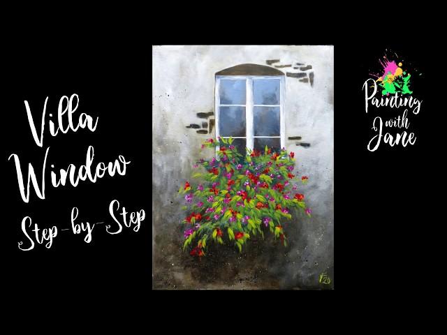 Villa Window - Step-by-Step Acrylic Painting on Canvas