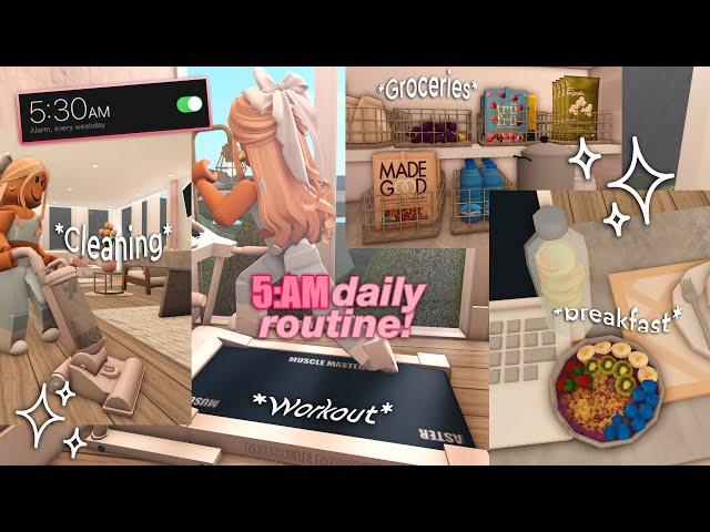 5AM "THAT GIRL" PRODUCTIVE DAILY ROUTINE!  Roblox Bloxburg Roleplay | *WITH VOICE*