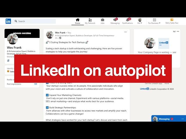 Run this simple LINKEDIN BOT to post ENDLESS CONTENT to your network