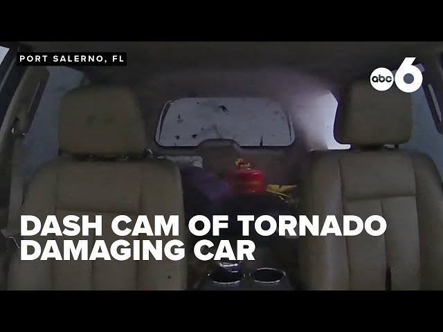 DASH CAM: Hurricane Milton tornado destroying car in Florida neighborhood