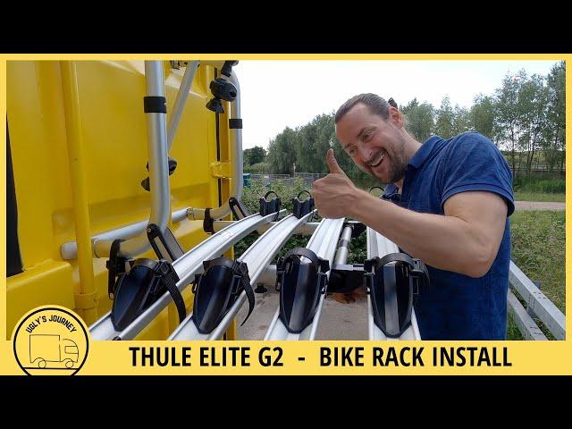 THULE ELITE G2 - 1st REVIEW and BIKE RACK install on the back of a shipping container home.