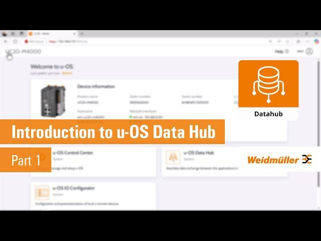 Introduction to u-OS Data Hub - Part 1