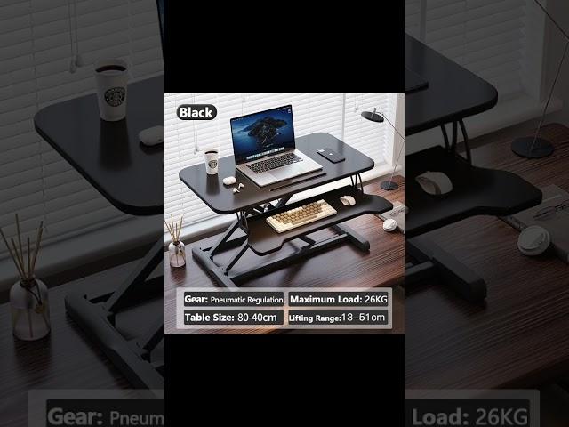 Adjustable Sitting Standing Convertible Desk Workstation Riser with Keyboard Tray