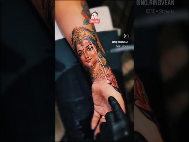 Amazing Girl Face Tattoo On Hand | Girl 3d Tattoo Design | Men tattoo #3dtattoo #tattoo #shorts