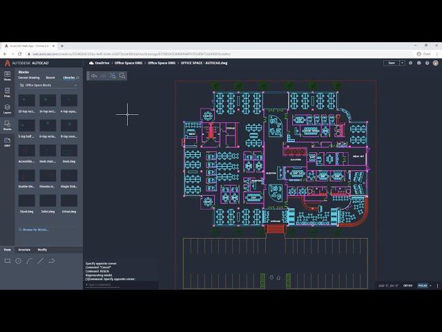AutoCAD web app Block library and recent blocks