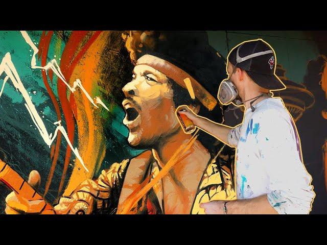 Painting Jimi Hendrix & Bob Marley Mural in Seattle!