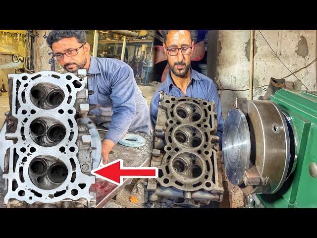 3cylinder head Resurfacing from lathe machine || Do you like the way we work ||